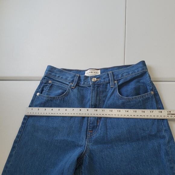 SLVRLAKE Jeans Womens 29 Blue Grace Wide Leg High Rise USA Freedom Wash Classic - Picture 11 of 14